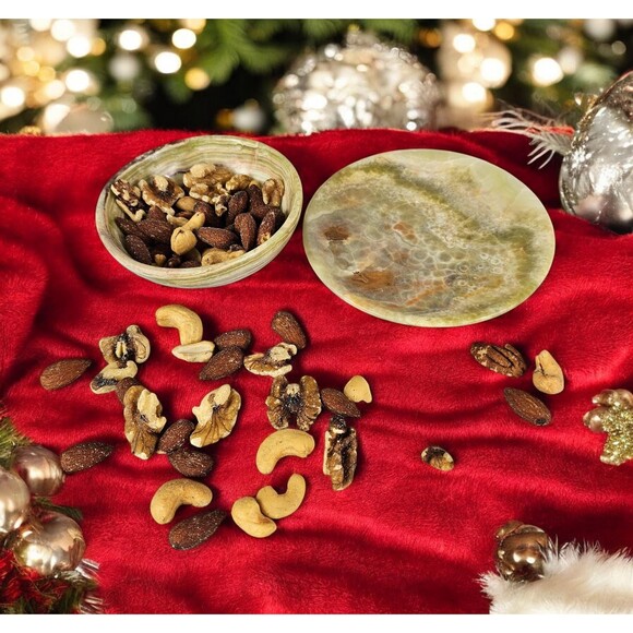 Nuts, candy bowl, marble handmade bowl with Saucer Snack dish, Marble Candy dish - Picture 6 of 11